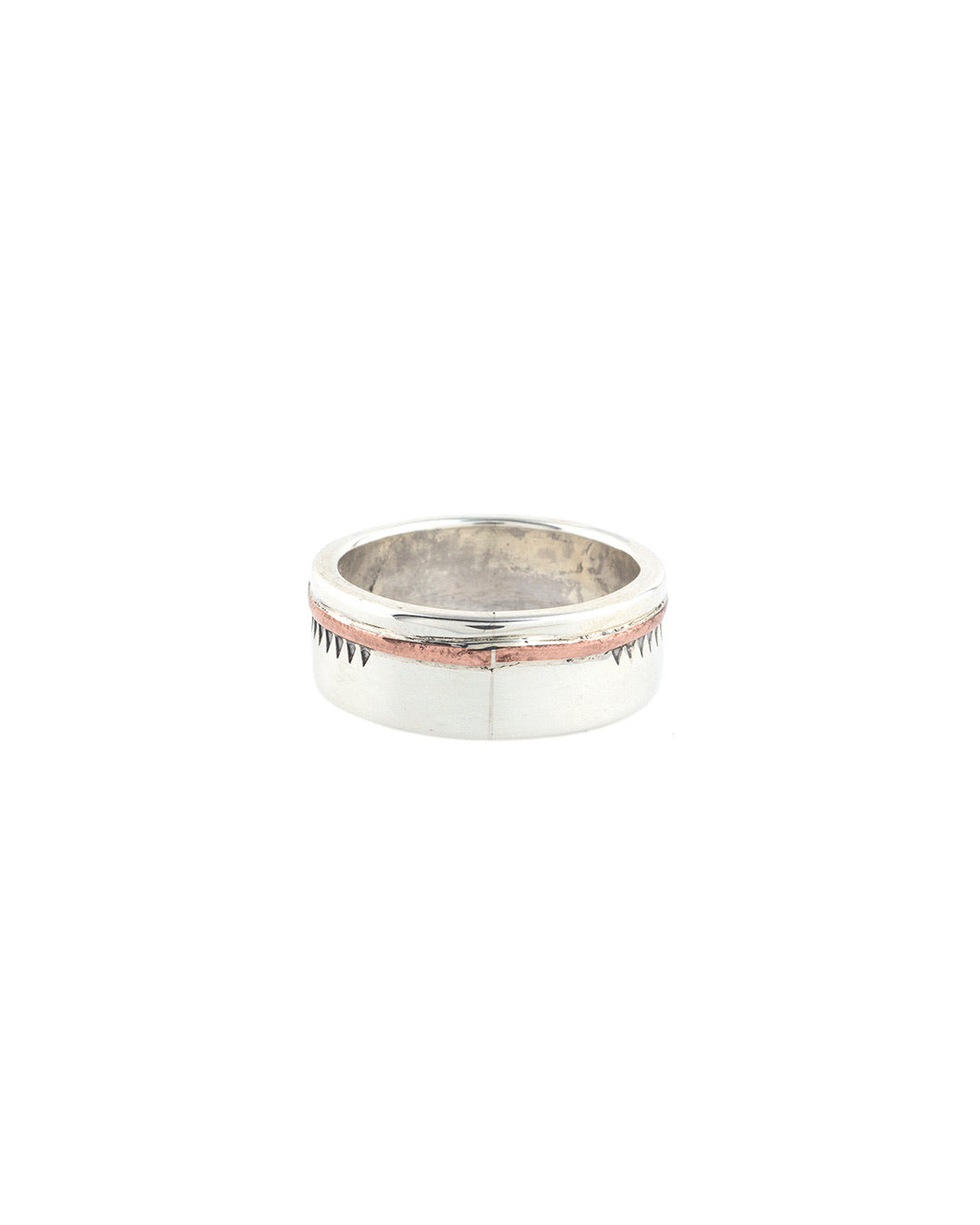 Silver Copper Line Ring
