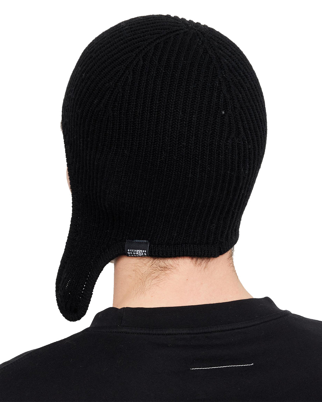 Black Rib Wool Beanie