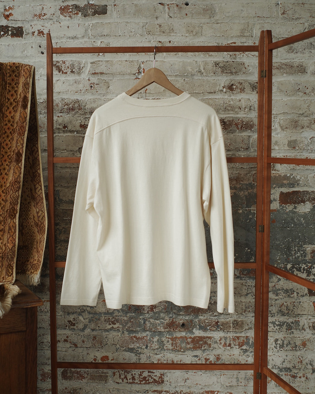 Natural Cotton Jersey Long Sleeve Arc Tee