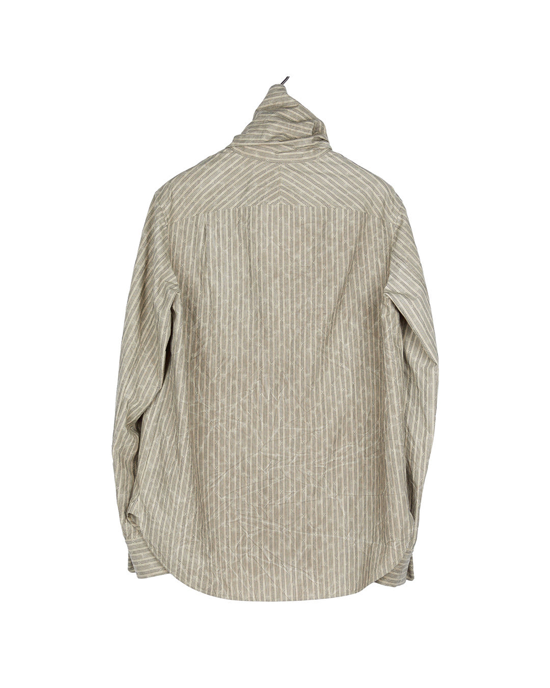 High Collar Jacquard Stripe Shirt