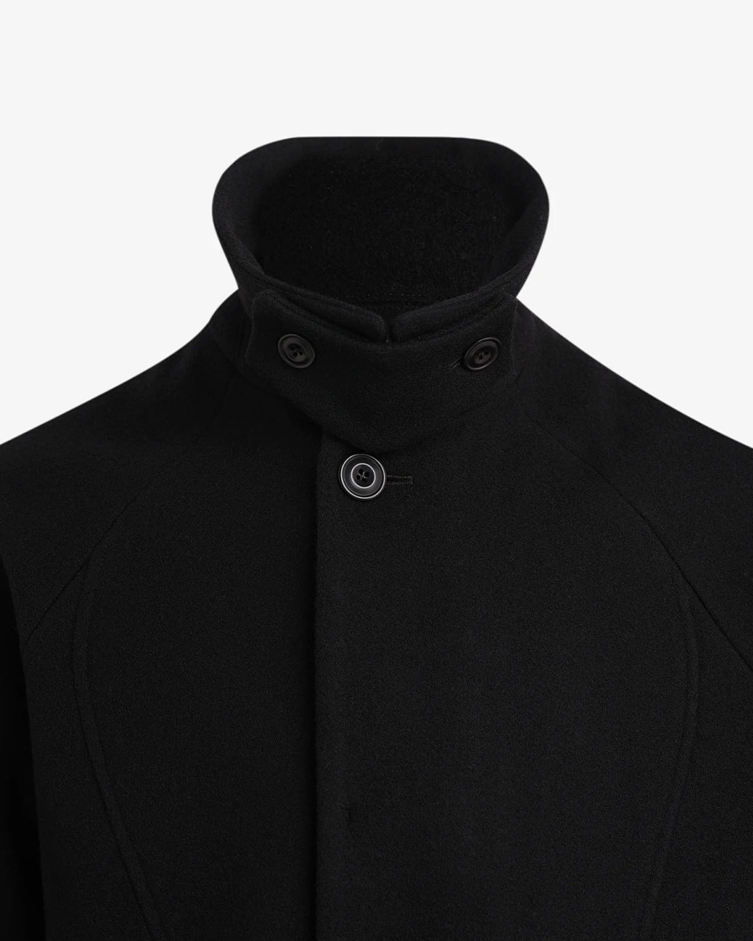 Black Melton Wool Takeshi Coat