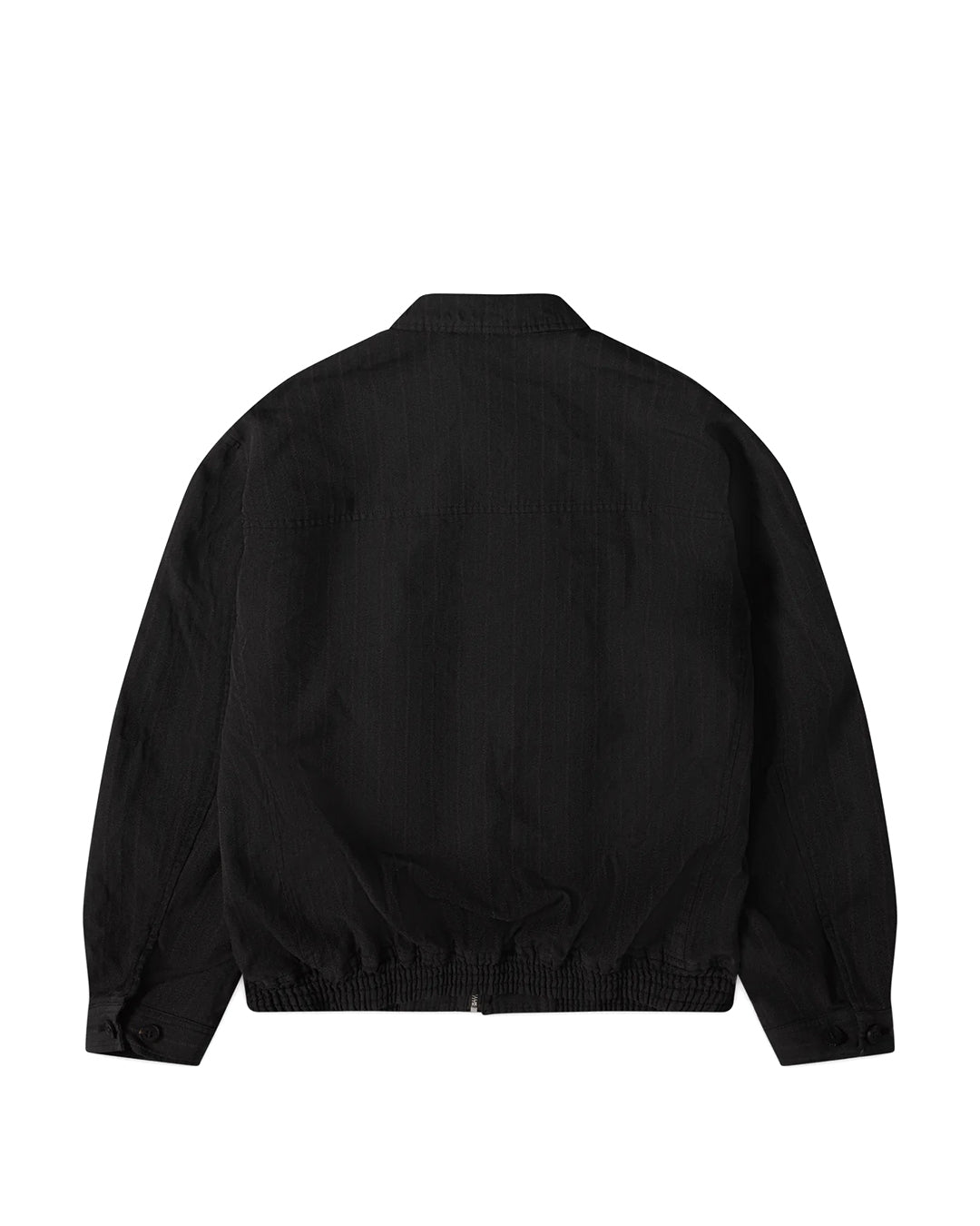 Brown Polyester Herringbone Stripe Garment Treated Jacket