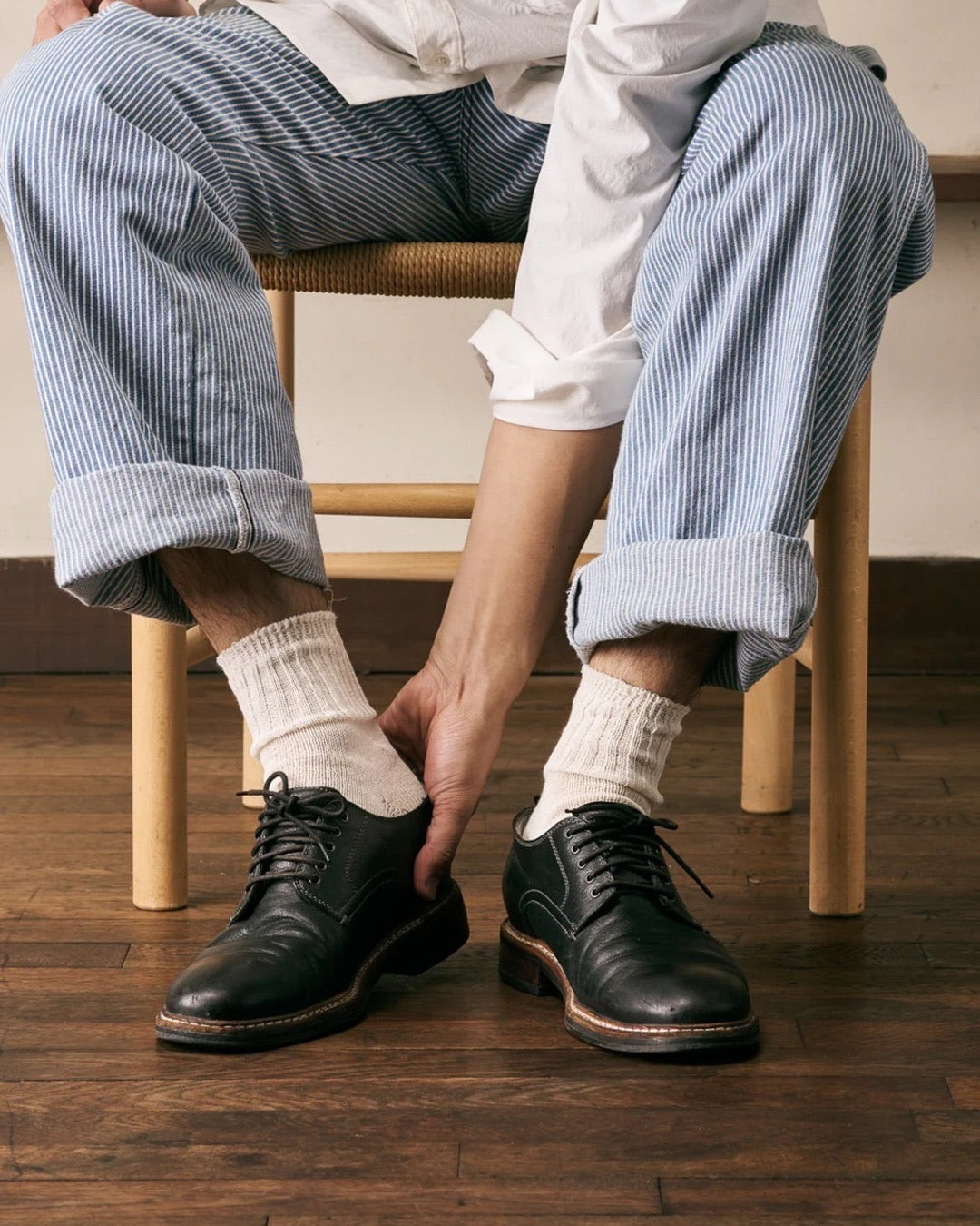 Natural Washi Organic Cotton Ribbed Socks