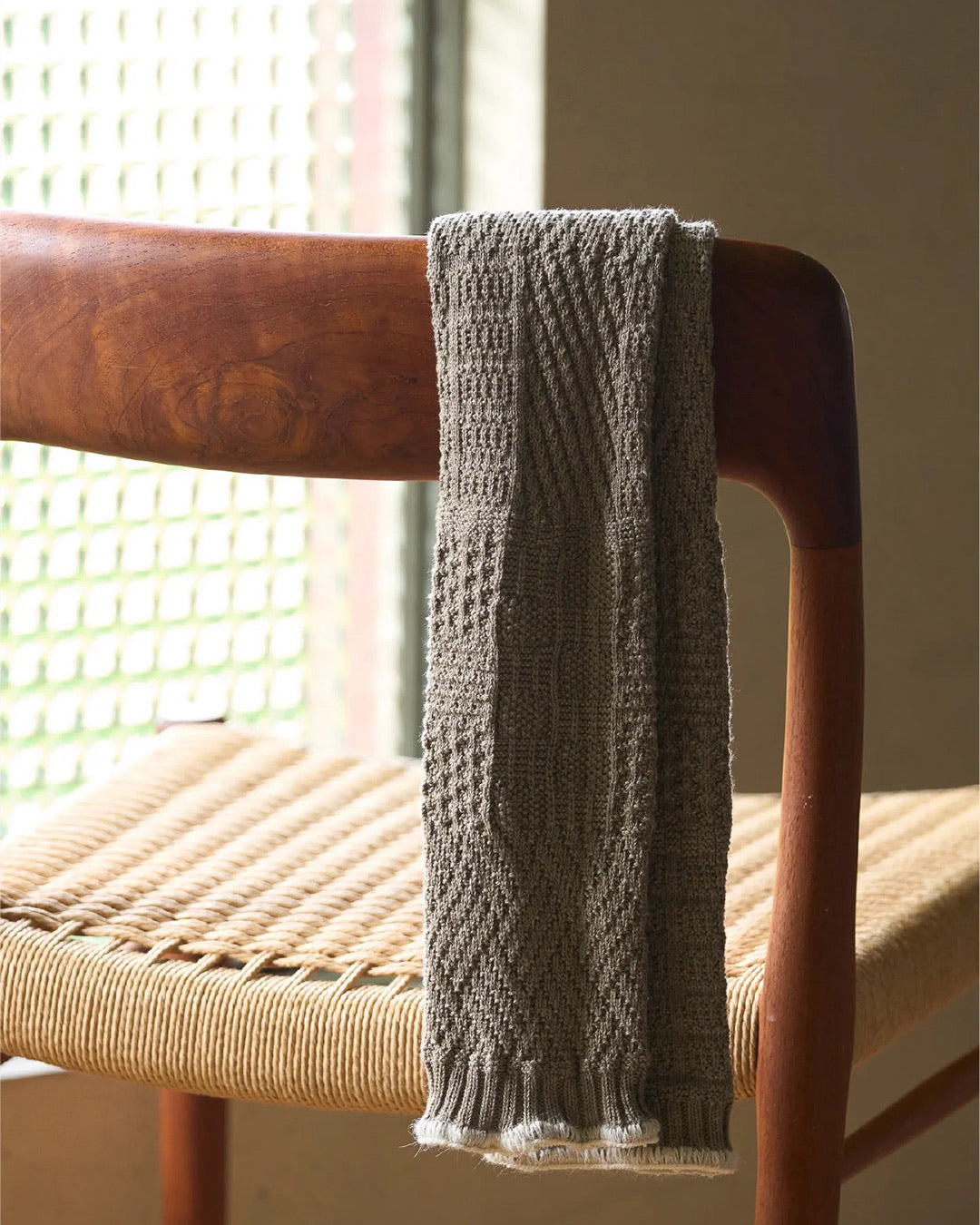 Green Organic Cotton Yak Knitting Patterns Stole