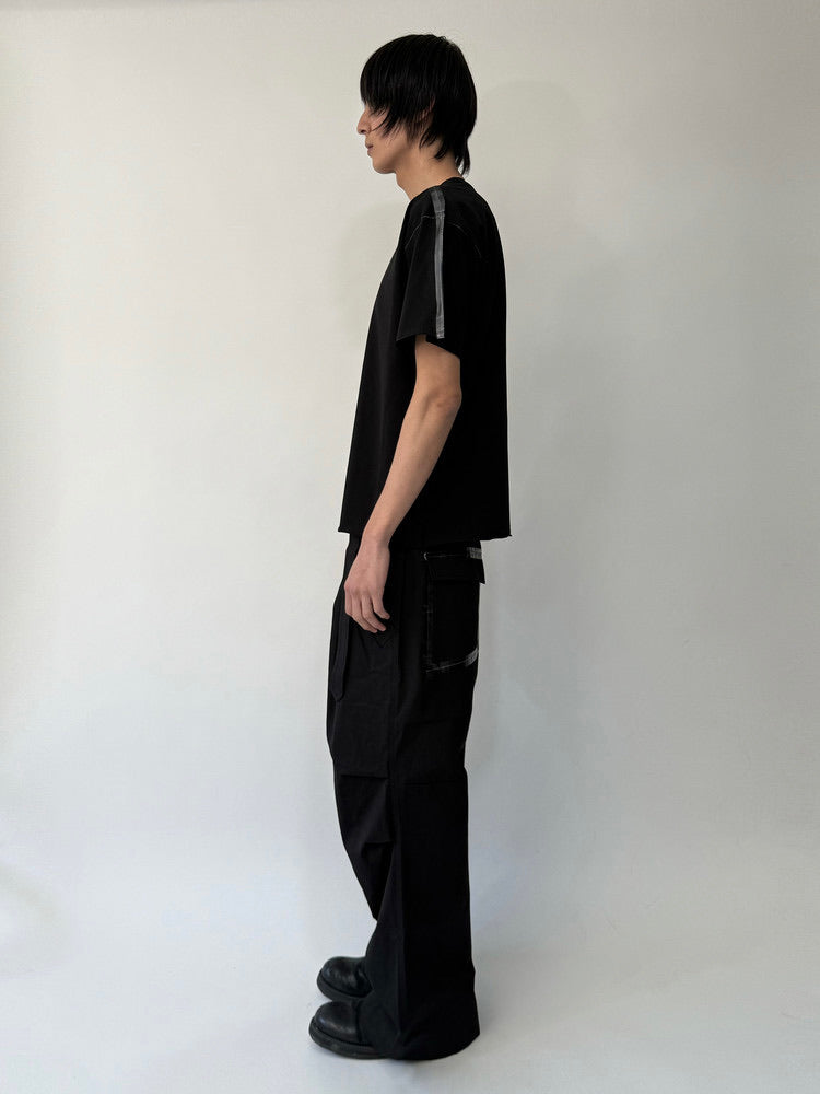 Black Taped Belt Trousers
