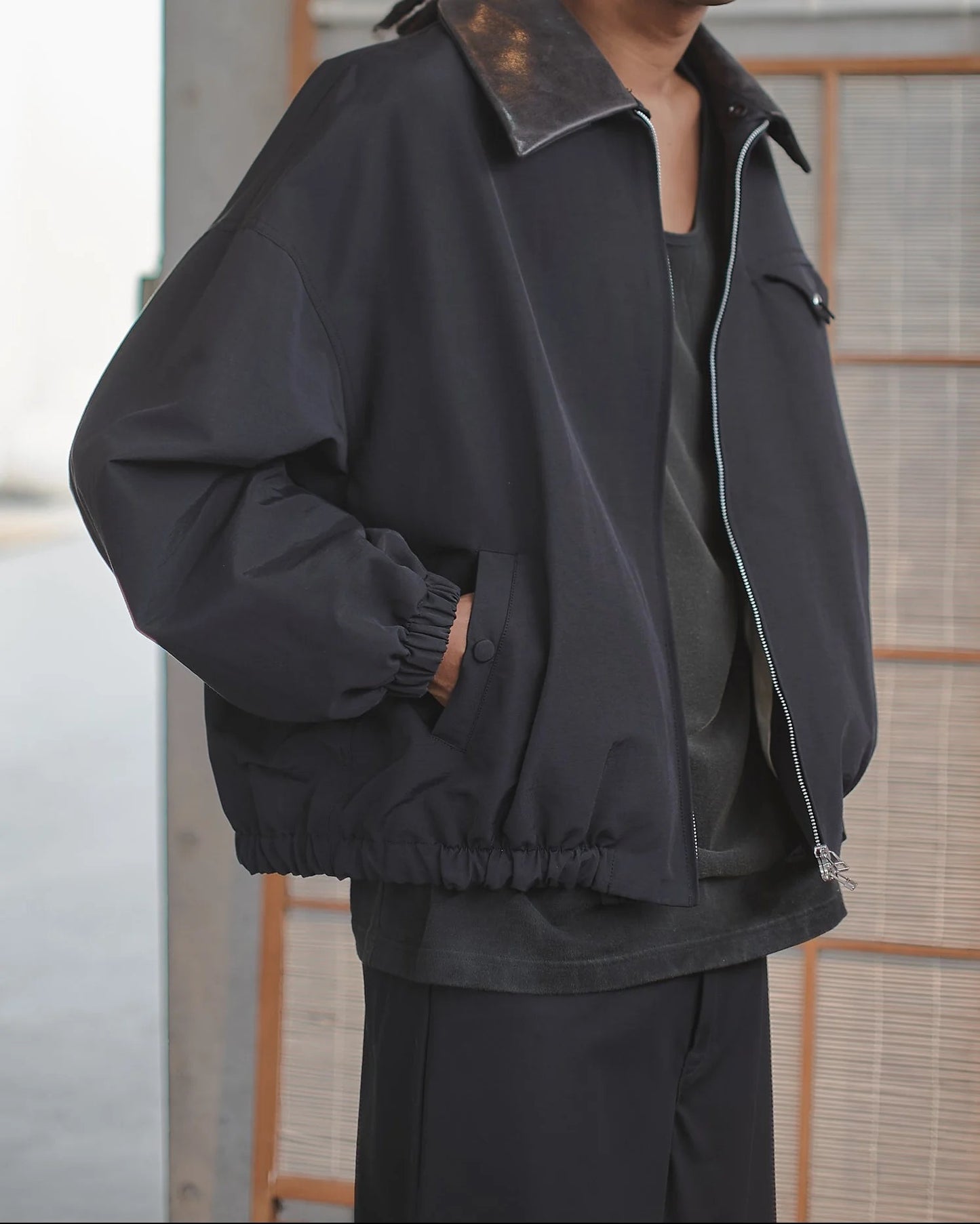 Black Doka Nylon Tarp Jacket