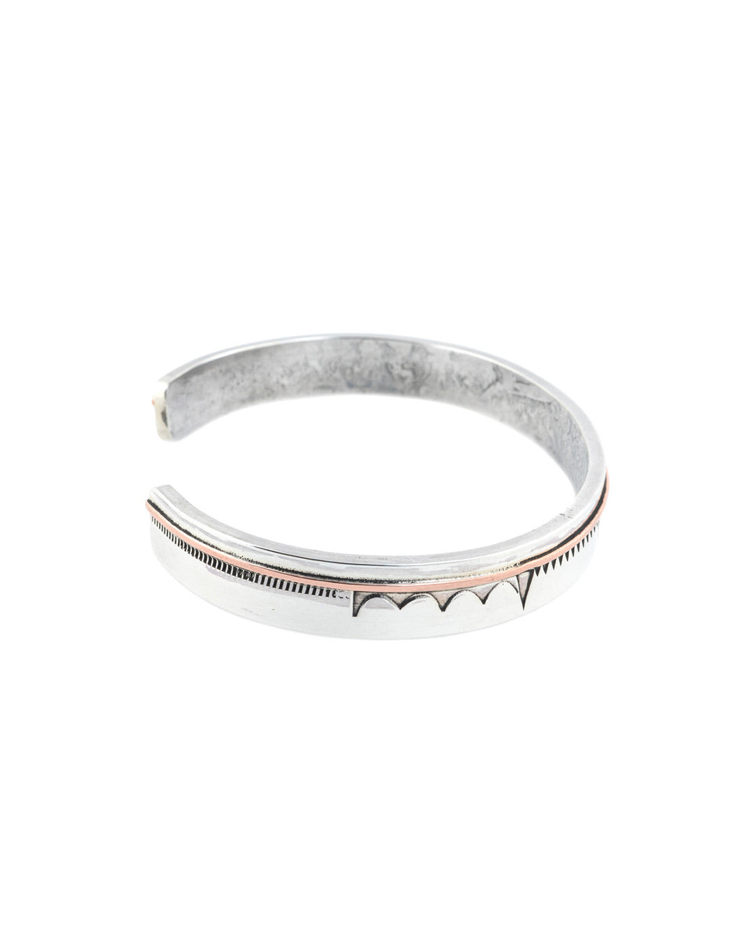 Silver Copper Line Bangle Bracelet