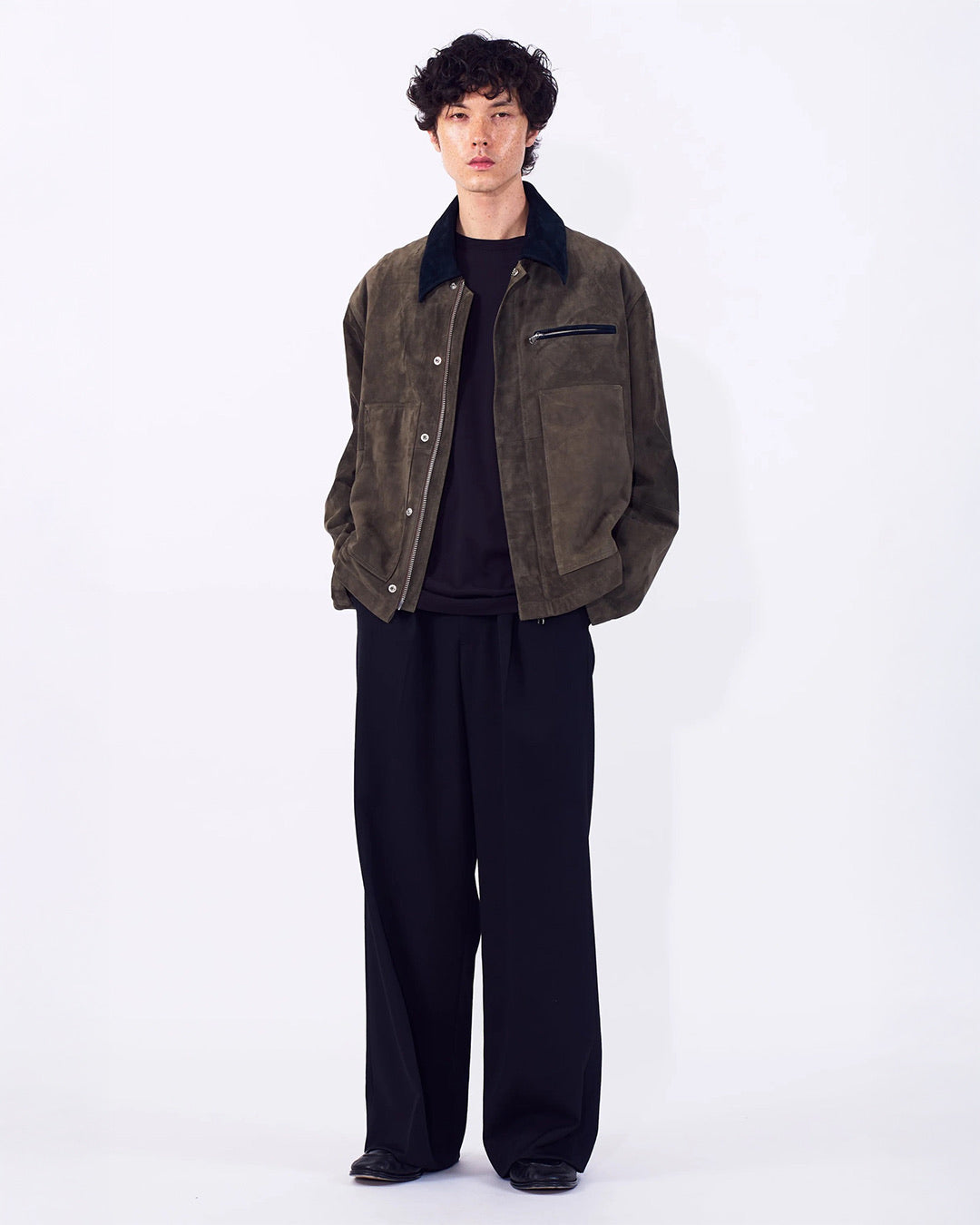 Khaki Goat Suede Blouson