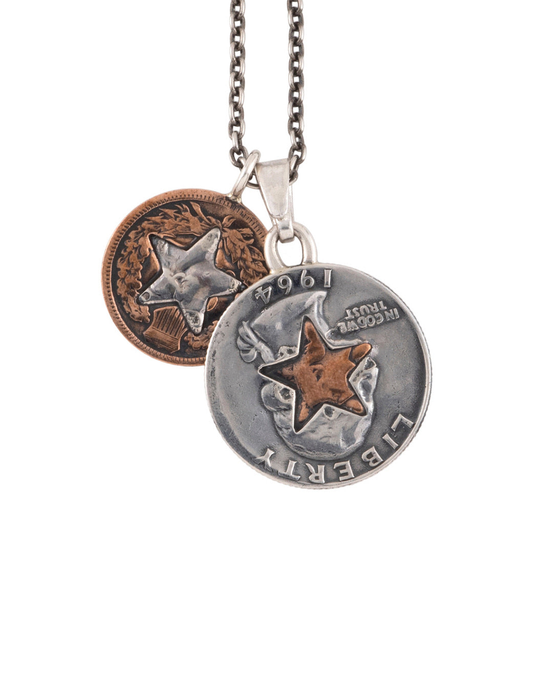 Quarter and Cent Silver Pendant Necklace