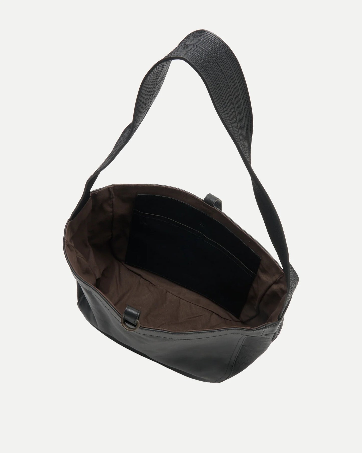 Black Leather Lot.018 Small Newsboy Bag