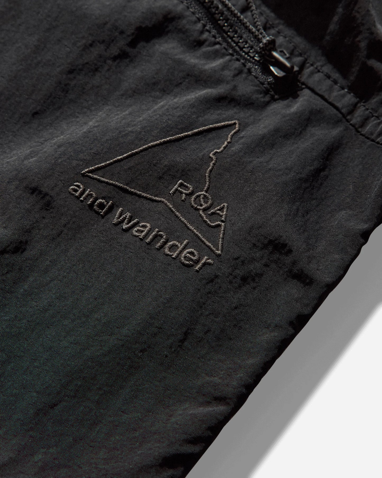 Black Garment Dyed Nylon Pants