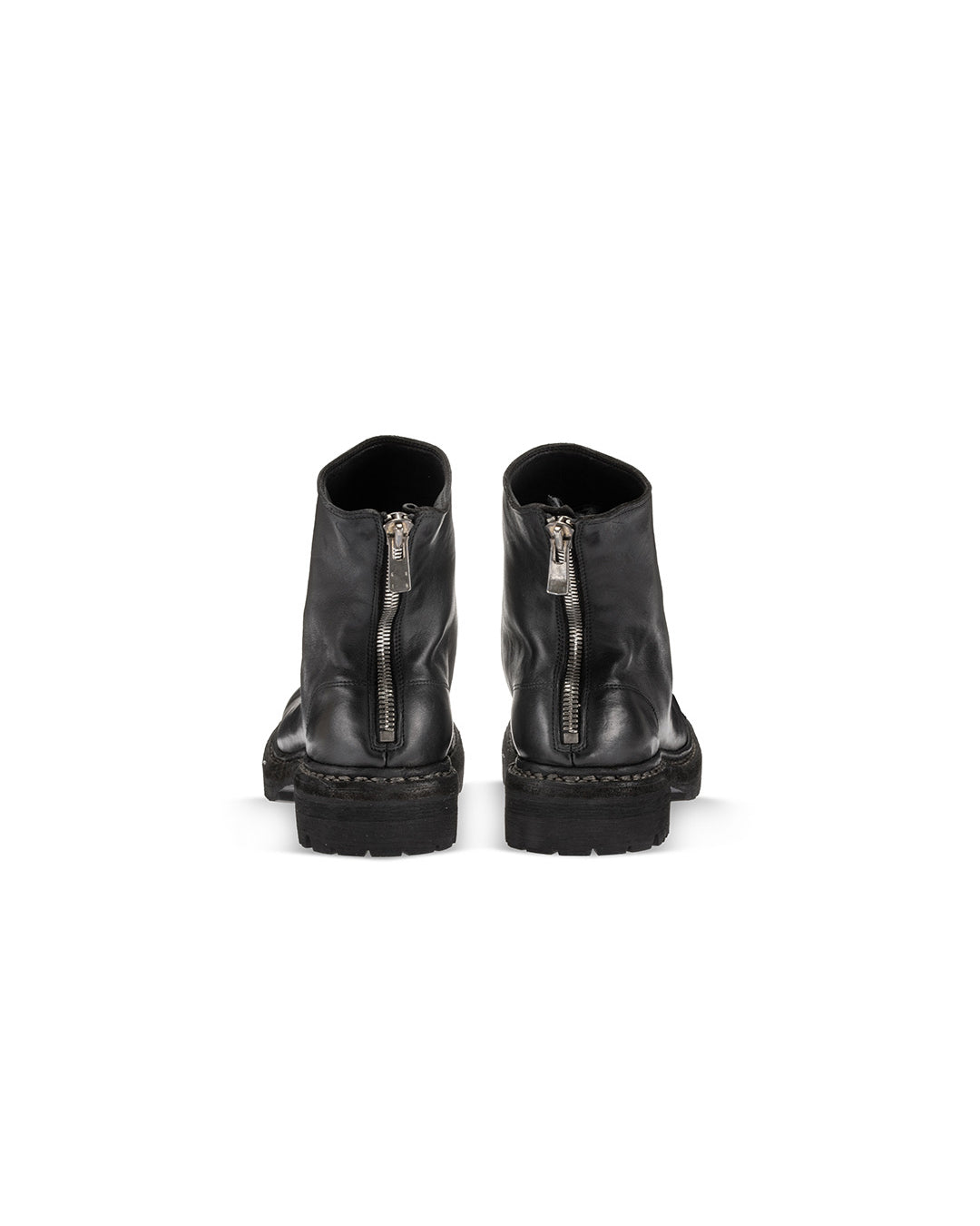 Black Horse Leather GR06V Back Zip Big Daddy Boots