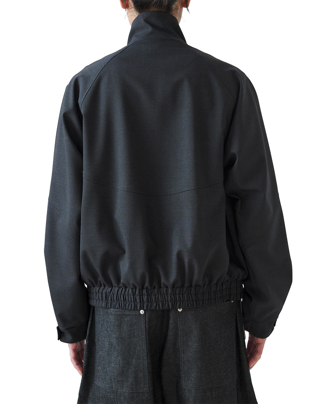 Charcoal Tropical Wool Cropped Ji Jacket