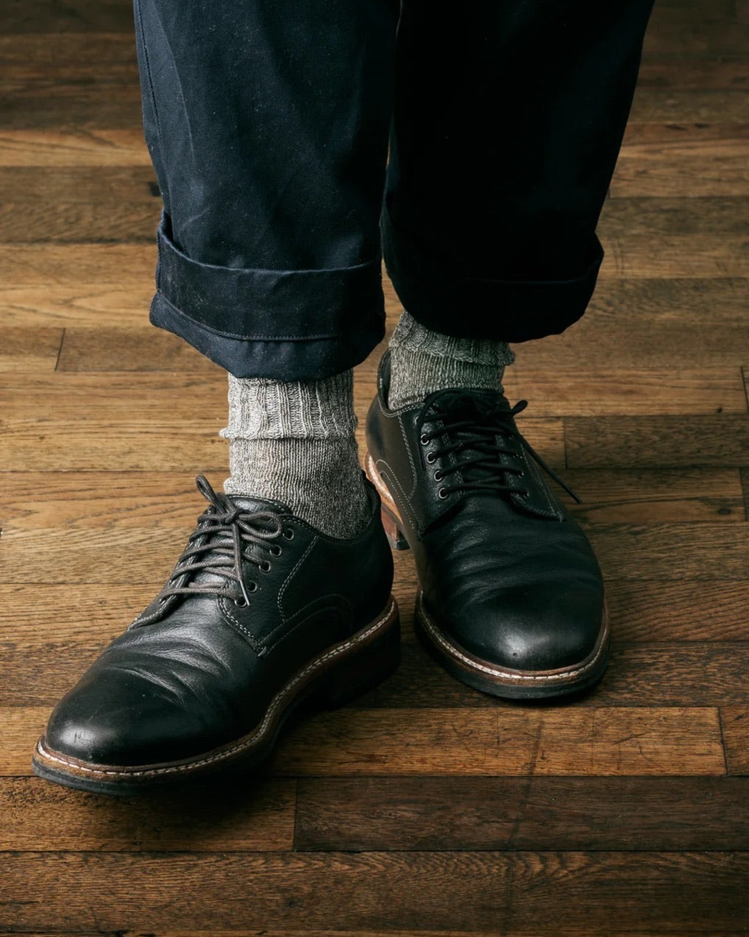 Natural Black Washi Organic Cotton Ribbed Socks