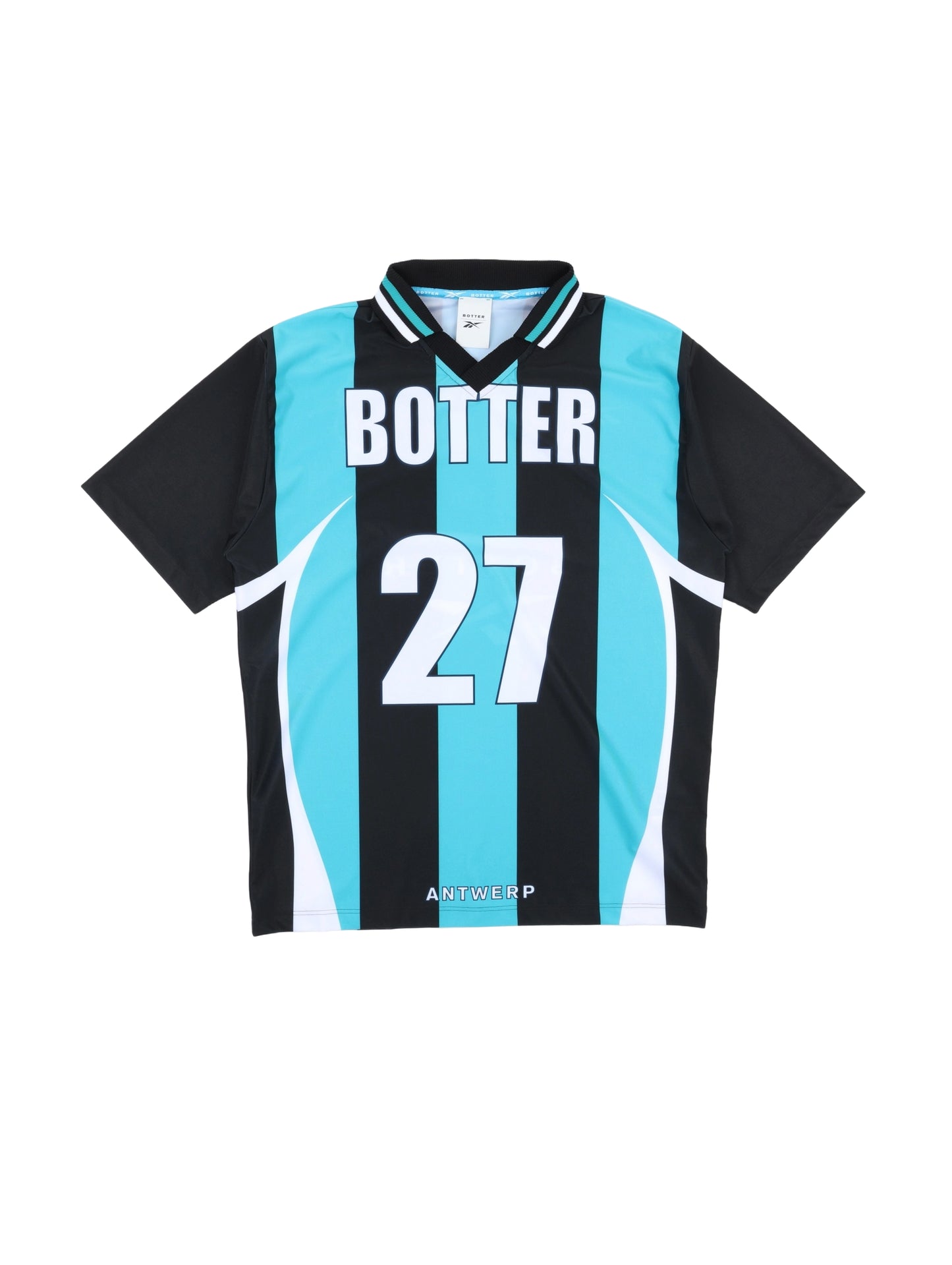 REEBOK x BOTTER Stripe Navy / Aqua Blue Reverse Soccer Tee