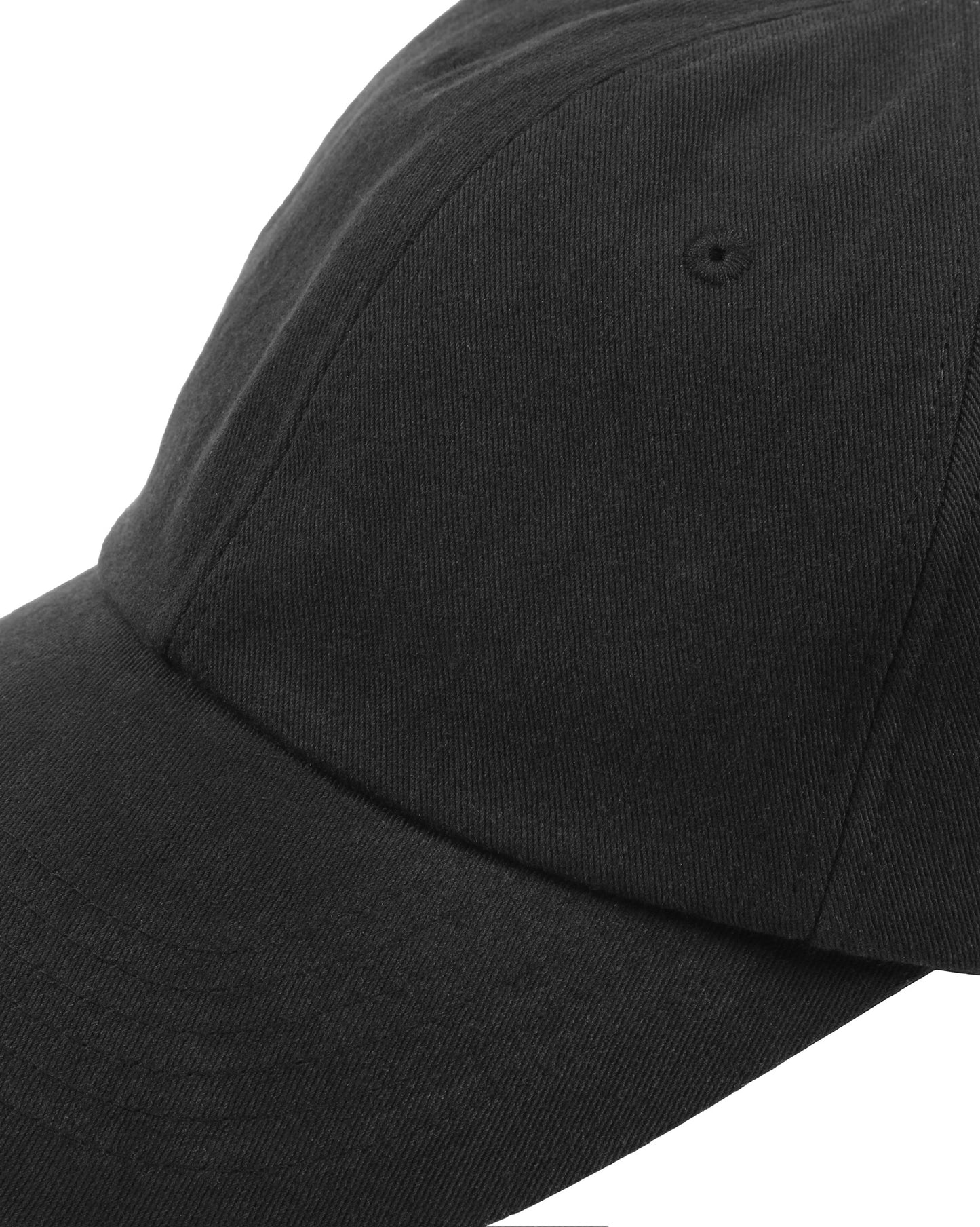 Black Cotton 6 Panel Cap