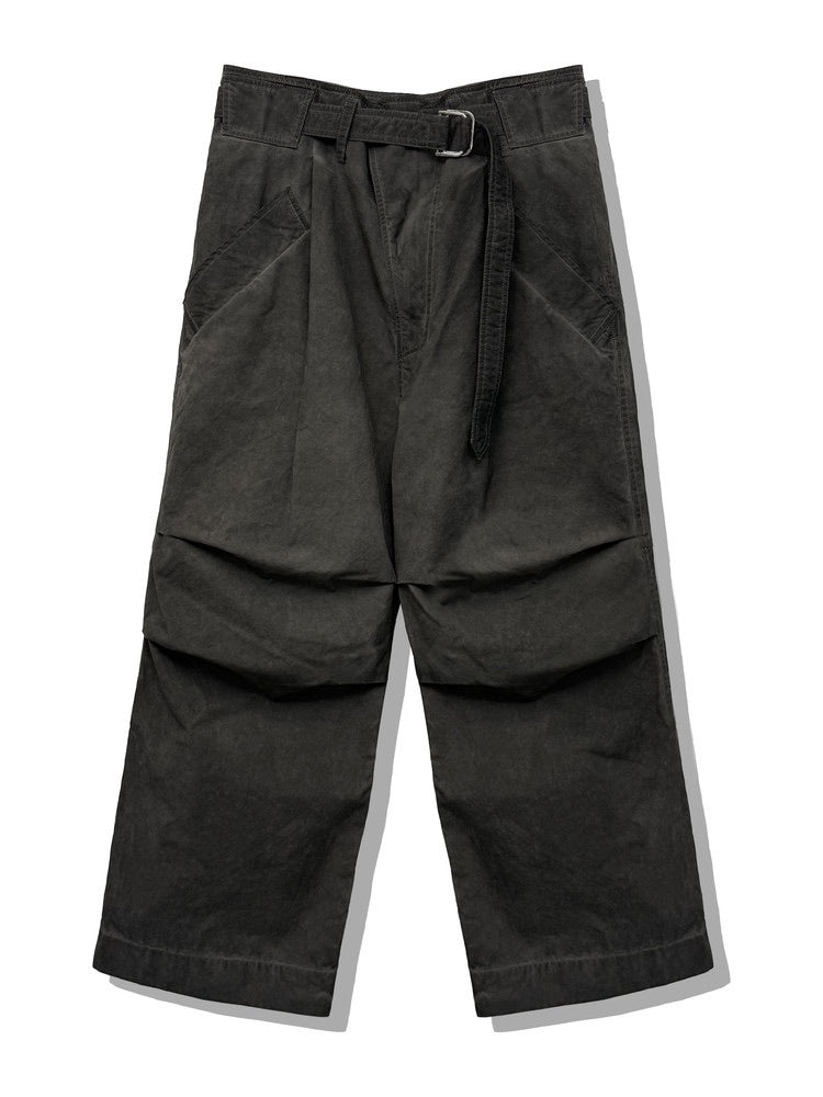 Ash Gray Taped Belt Trousers