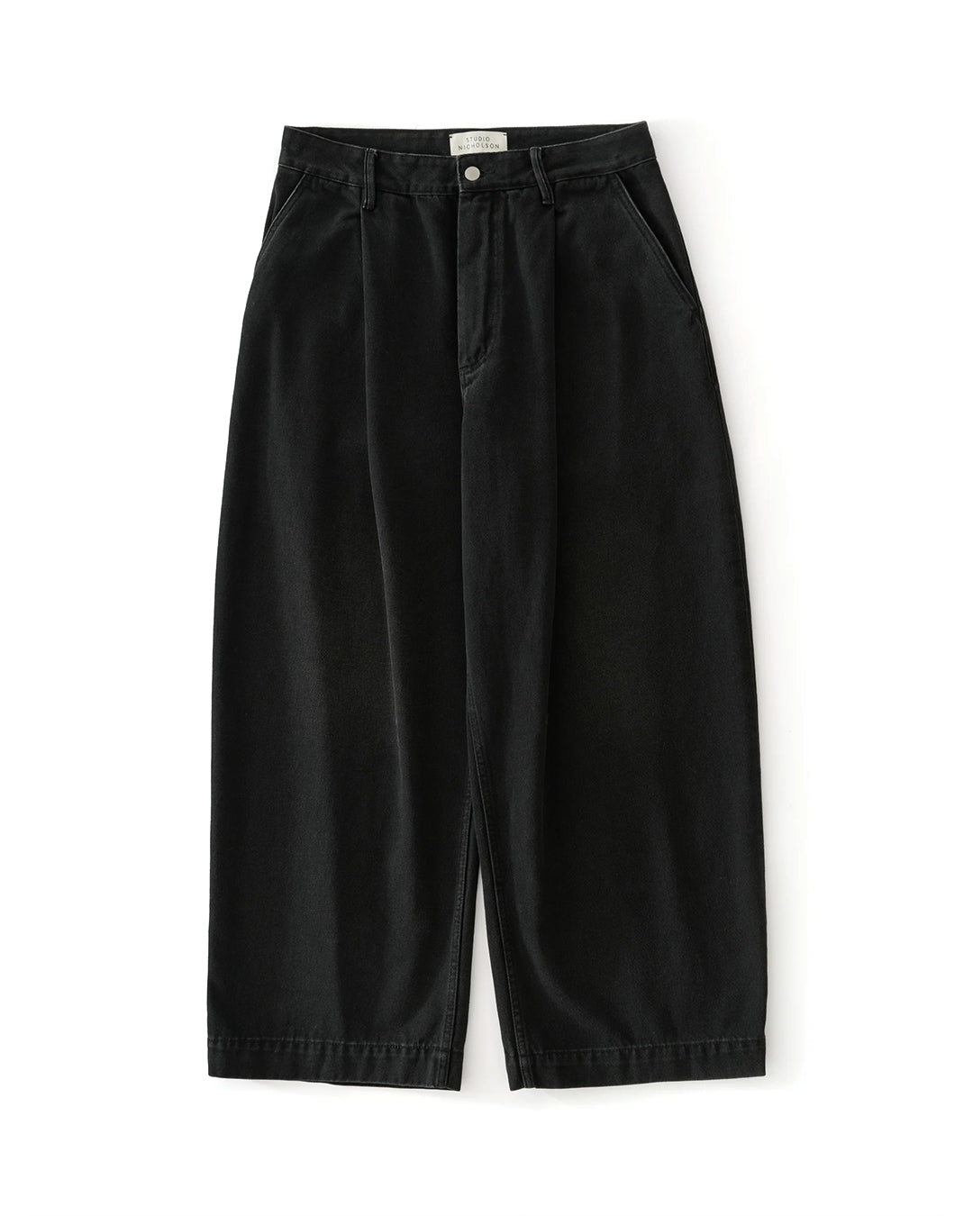 Washed Black Puch Single Pleat Pant