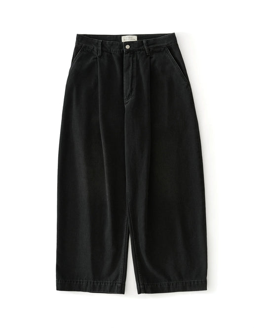 Washed Black Puch Single Pleat Pant