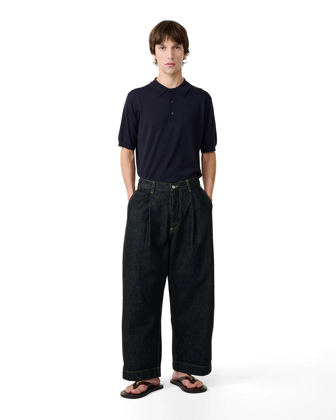 Black Bridges Pleated Carpenter Pant