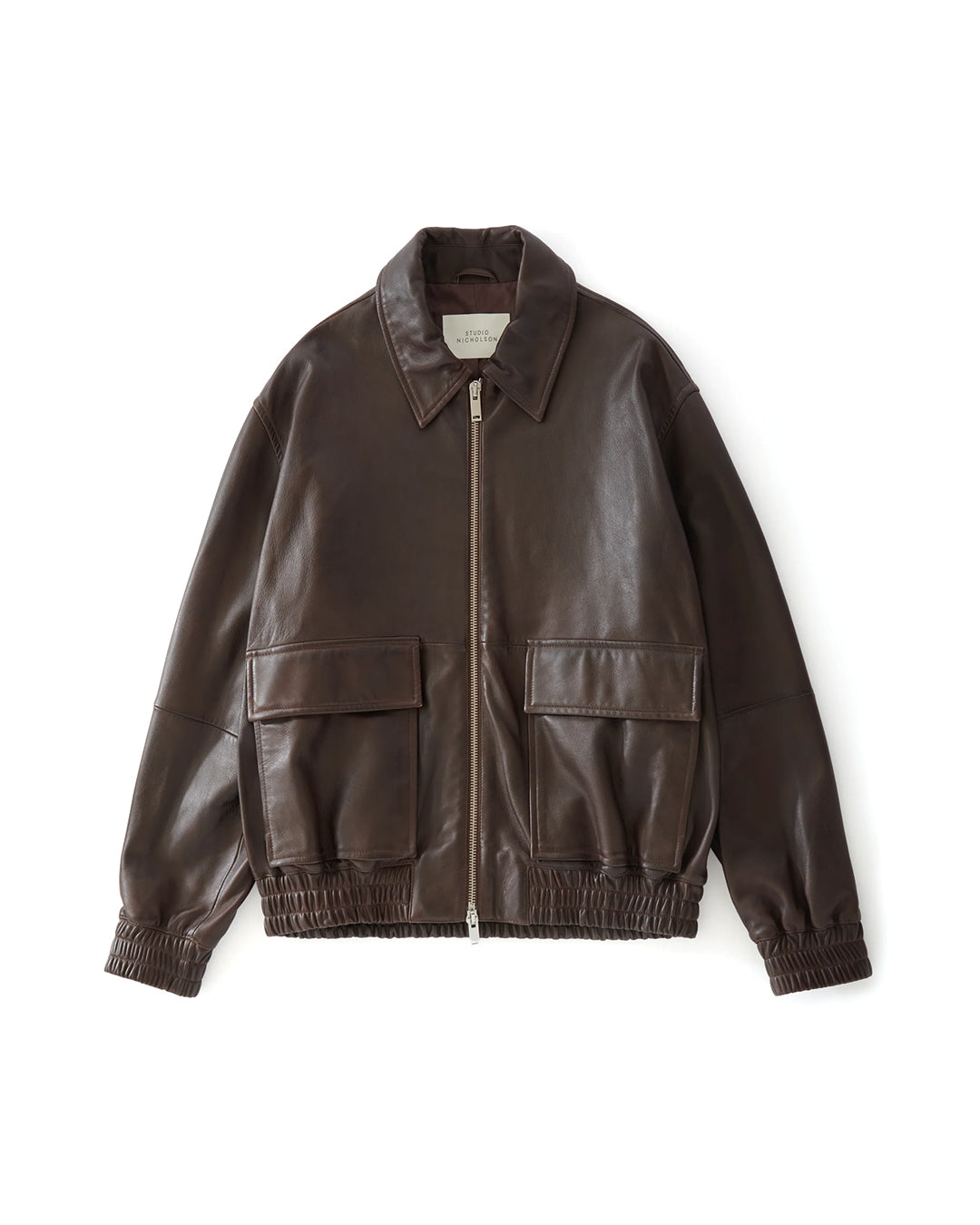 Brown Piston Leather Bomber Jacket