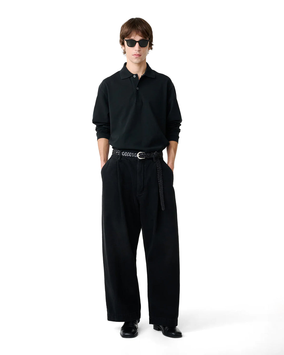 Washed Black Puch Single Pleat Pant