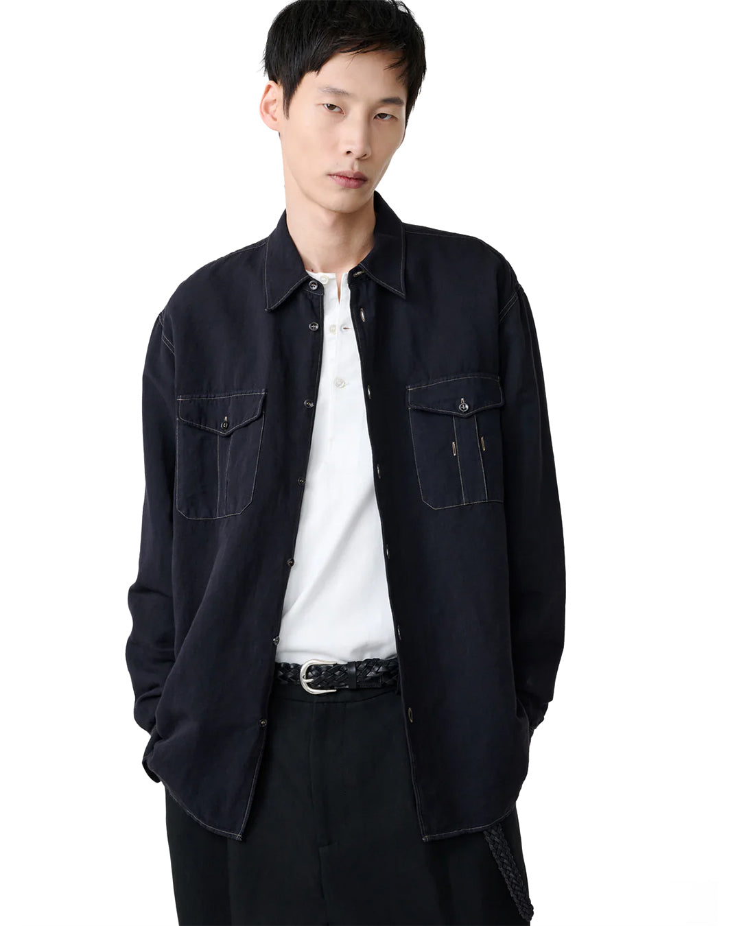 Black Grape Louro Utility Pocket Shirt