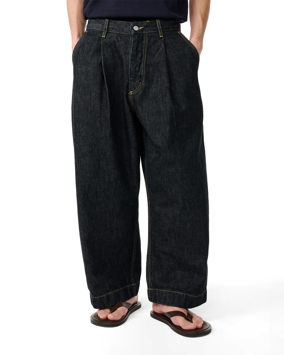 Black Bridges Pleated Carpenter Pant