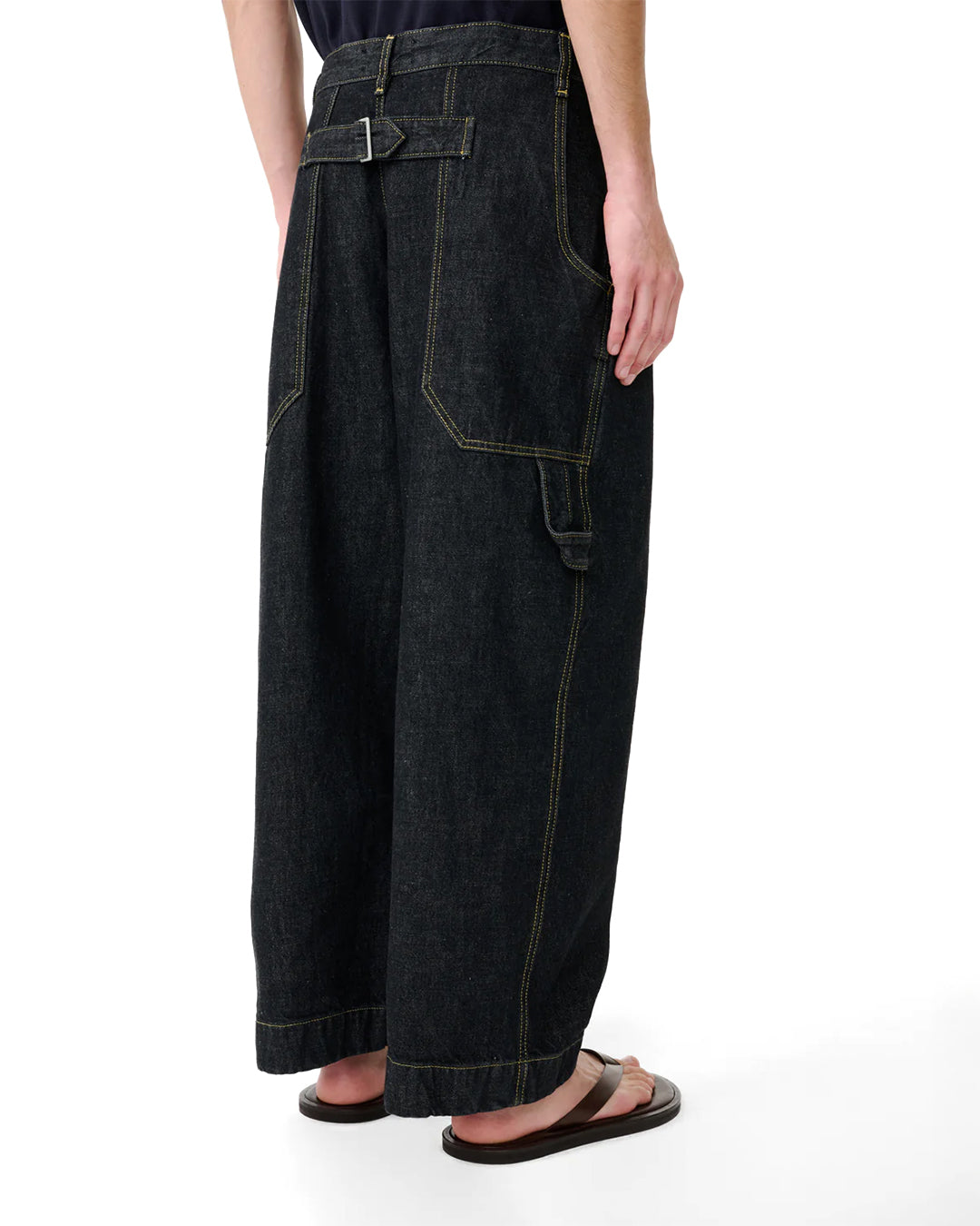 Black Bridges Pleated Carpenter Pant