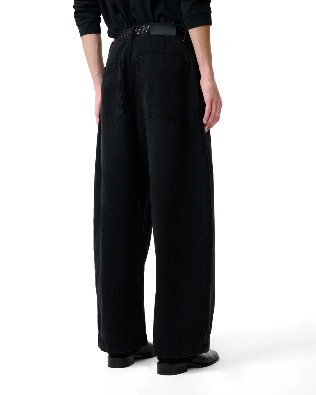 Washed Black Puch Single Pleat Pant