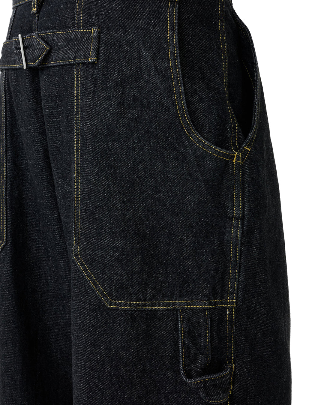 Black Bridges Pleated Carpenter Pant