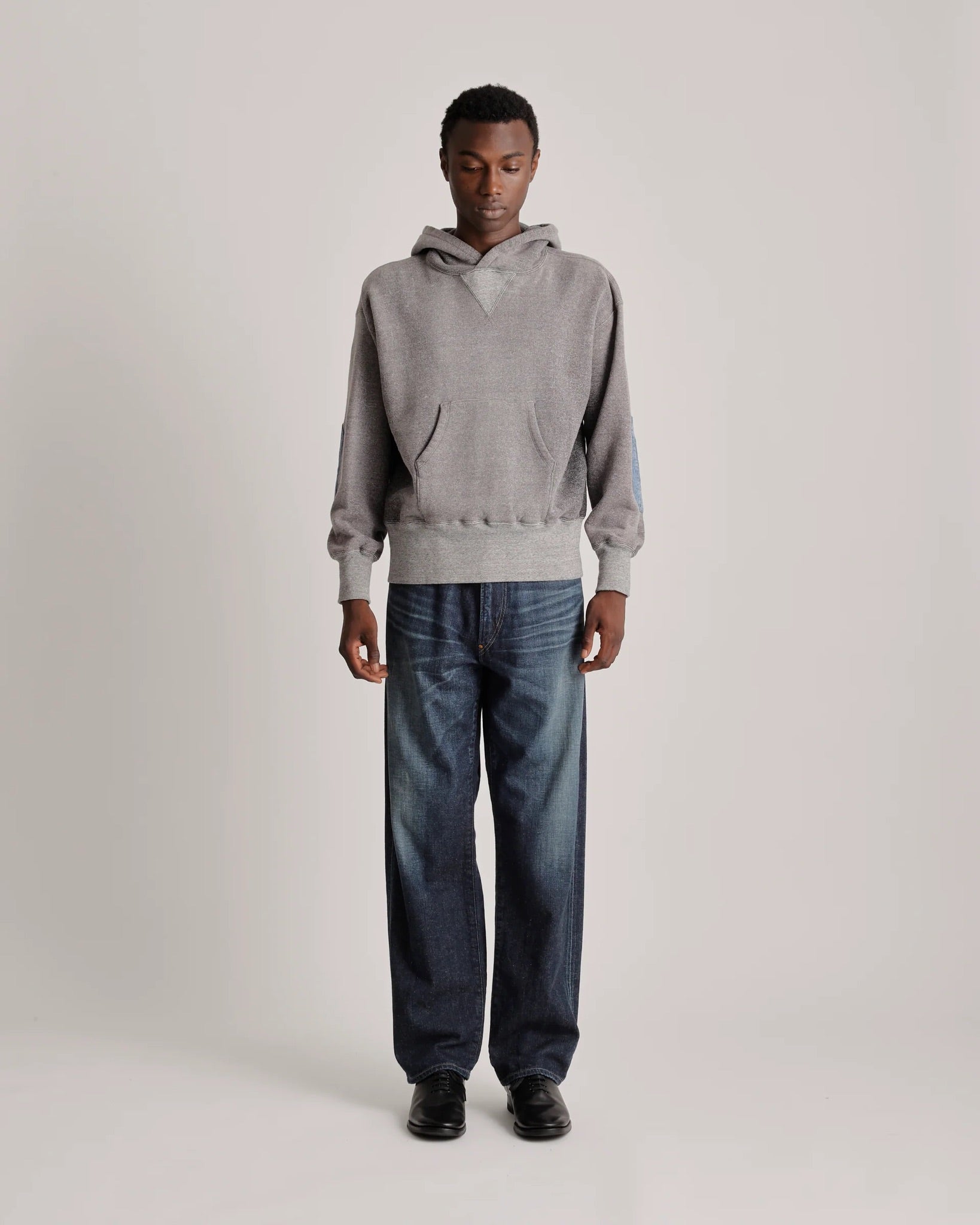 Bleached Heather Gray Lot.606 Hooded Shirt