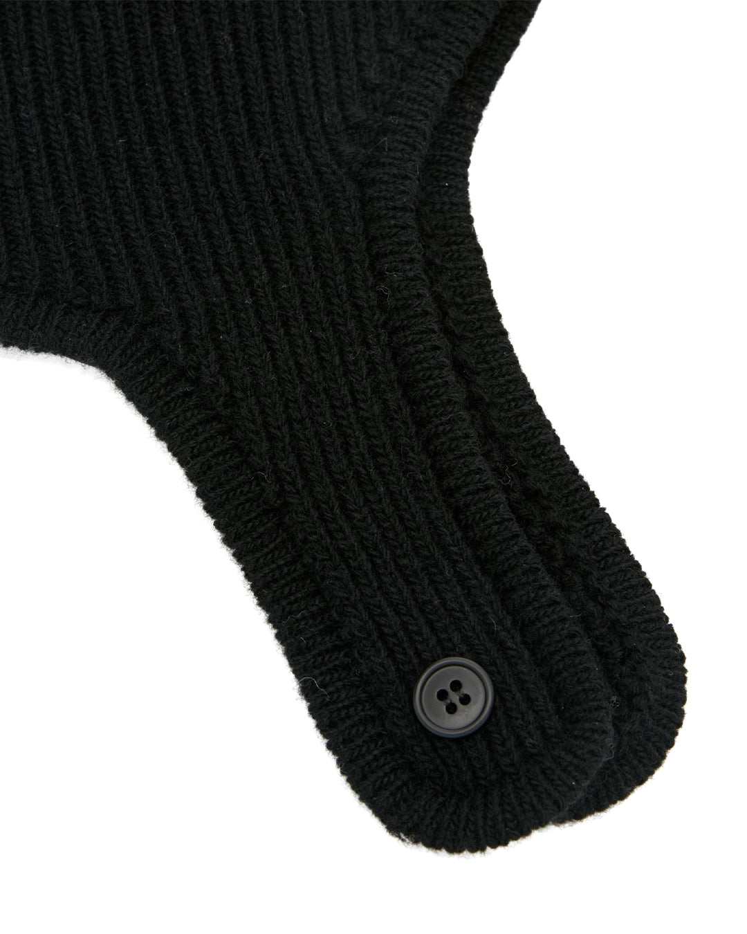 Black Rib Wool Beanie