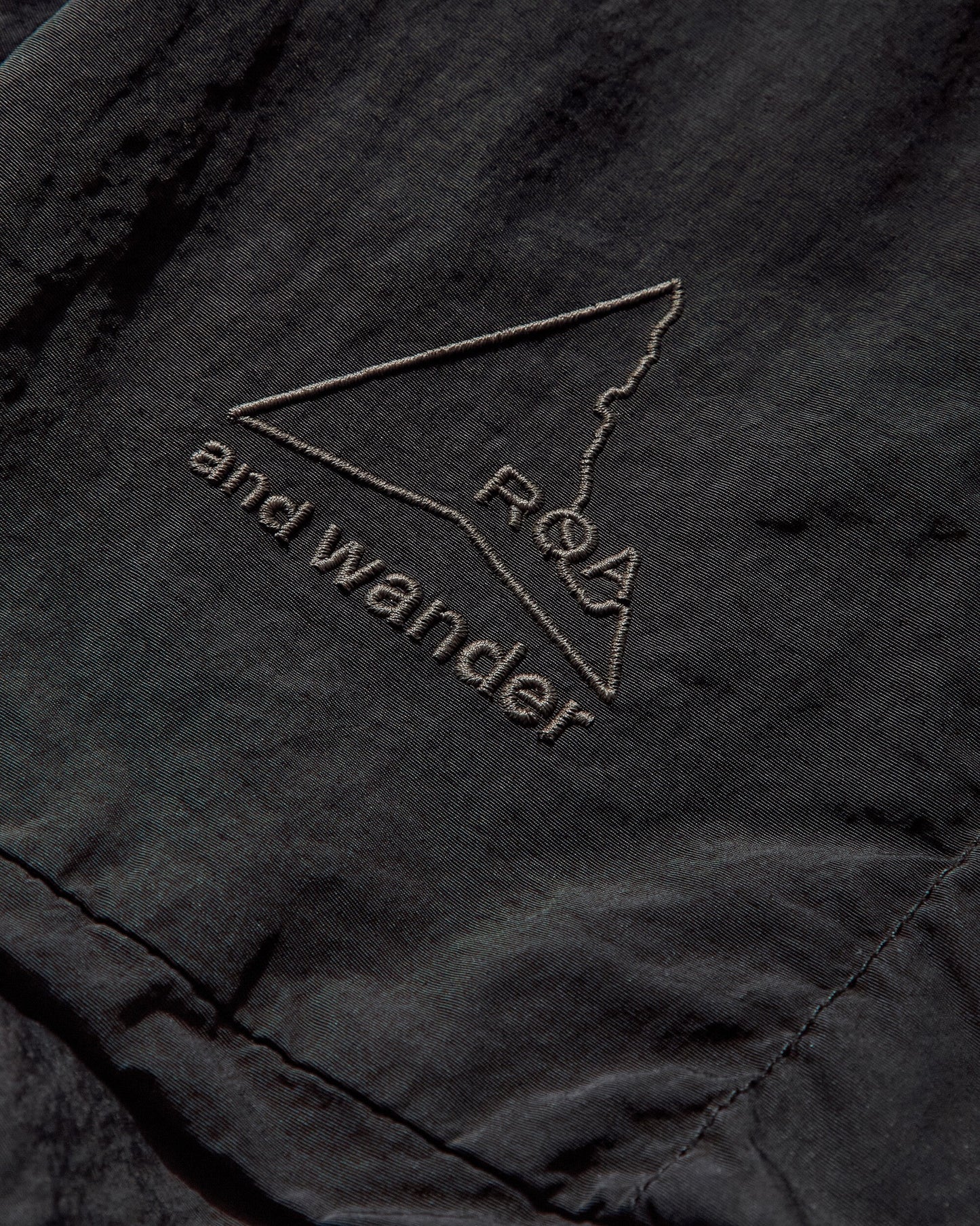 Black Garment Dyed Nylon Hooded Jacket