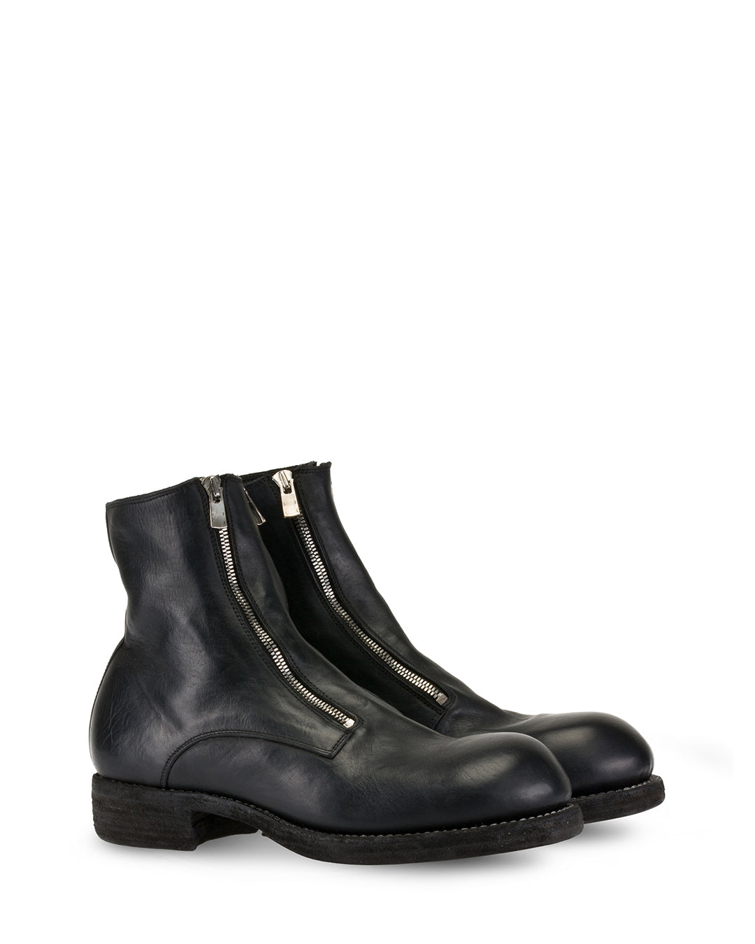 Black Horse Leather GR07FZ Double Front Zip Big Daddy Boots