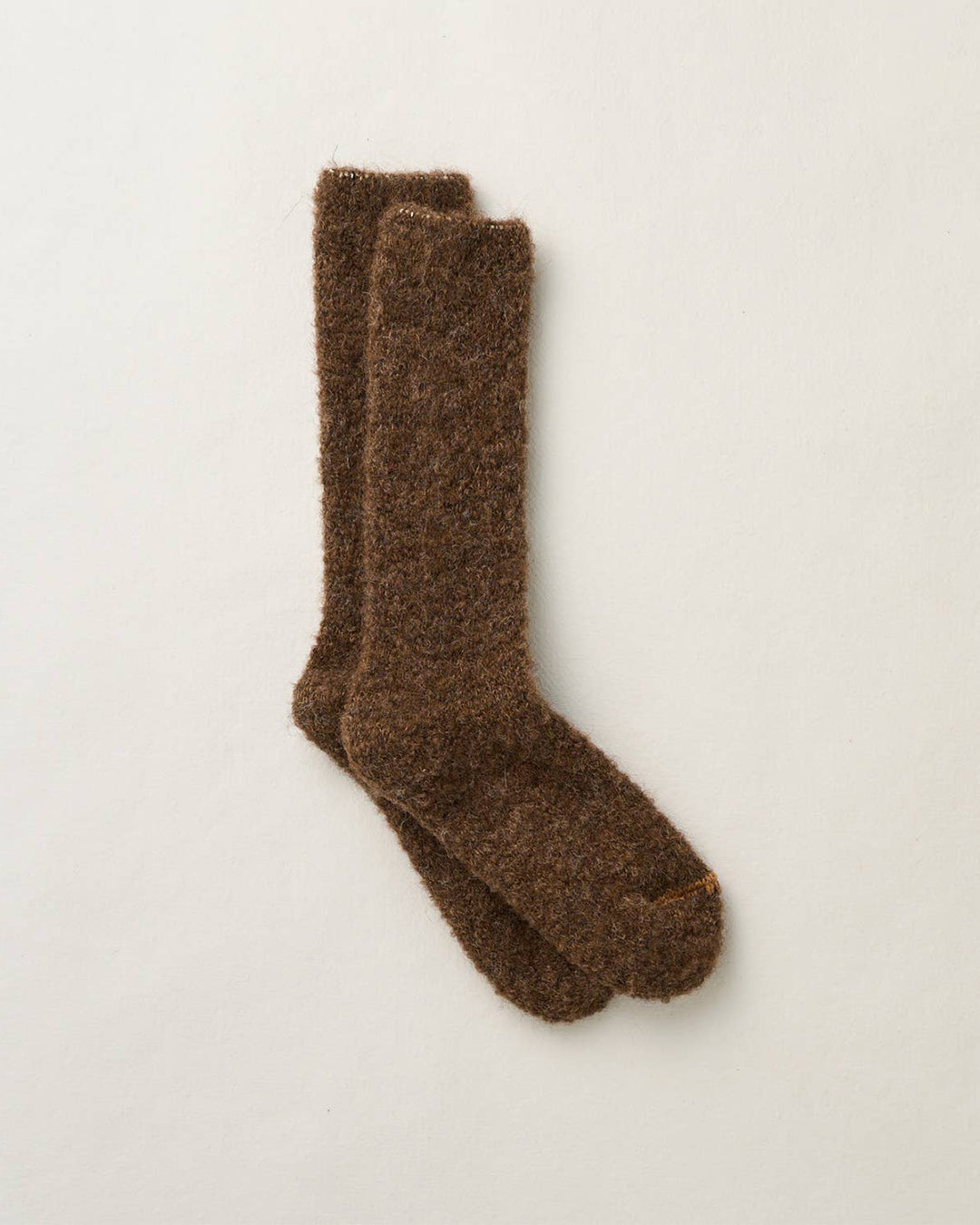 Dark Brown Alpaca Loop Slipper Socks
