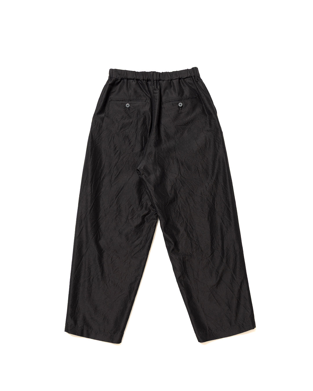 Dark Brown Wool Silk No Pleated Easy Straight Pants