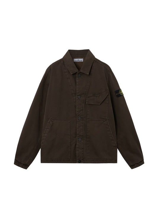 Coal Grey Panama Cotton OLD Effect Padded Coach Jacket
