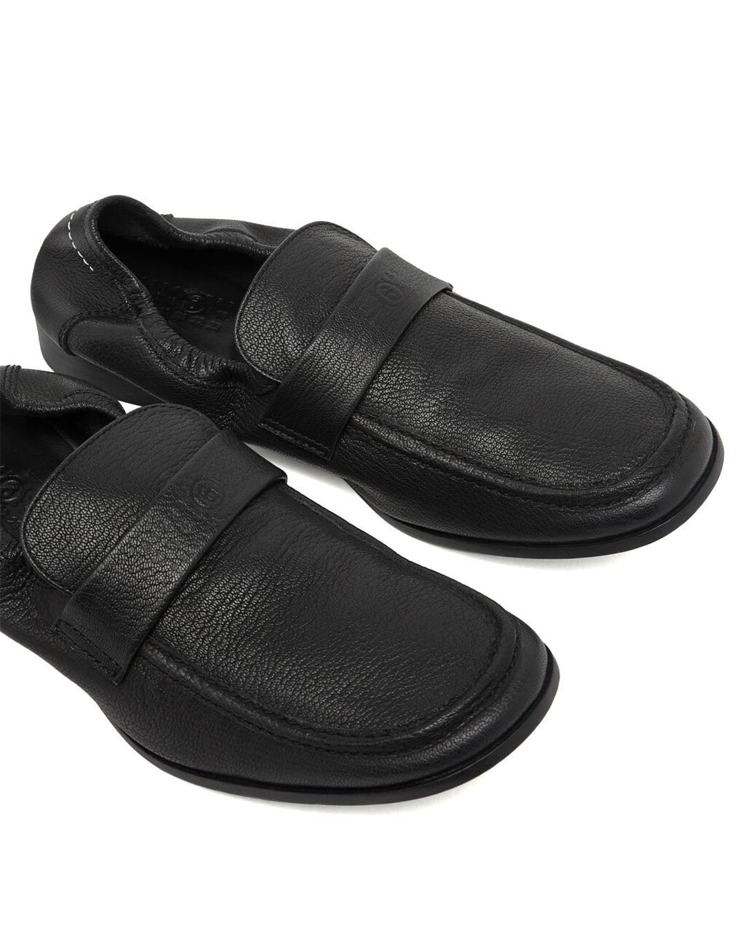 Black Leather Swing Toe loafers
