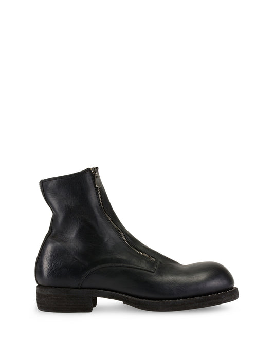 Black Horse Leather GR07FZ Double Front Zip Big Daddy Boots