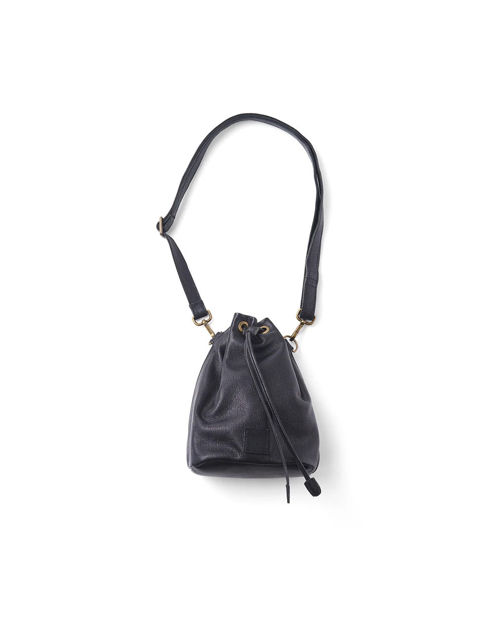 Black CCU Leather "KINCHAKU" Bag