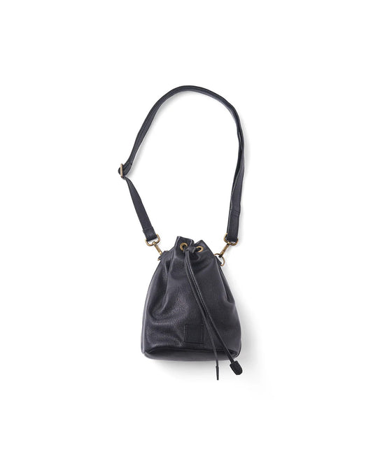 Black CCU Leather "KINCHAKU" Bag