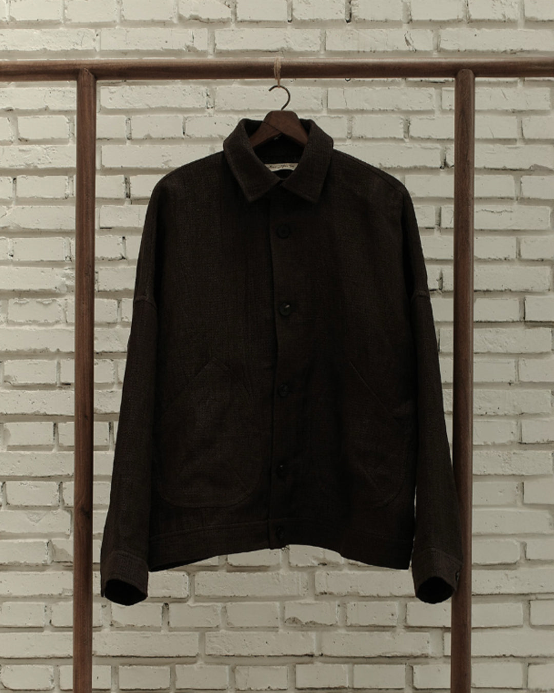 Black Mix Heavy Linen Argyle Mine Jacket