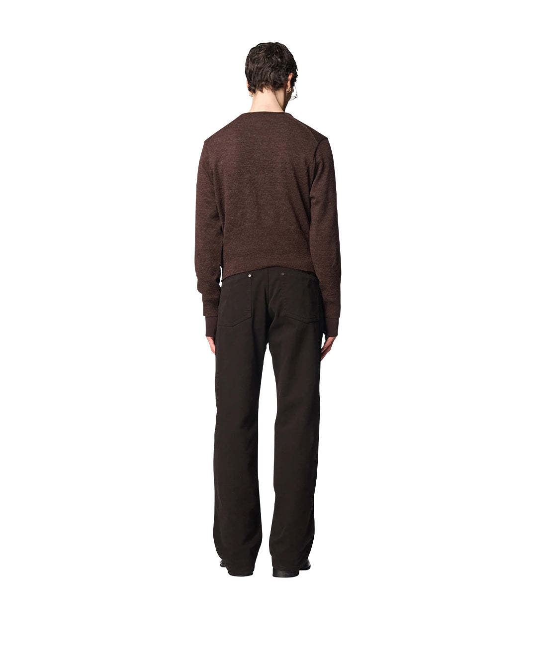 Brown Wool Alpaca Elipse Henry Neck