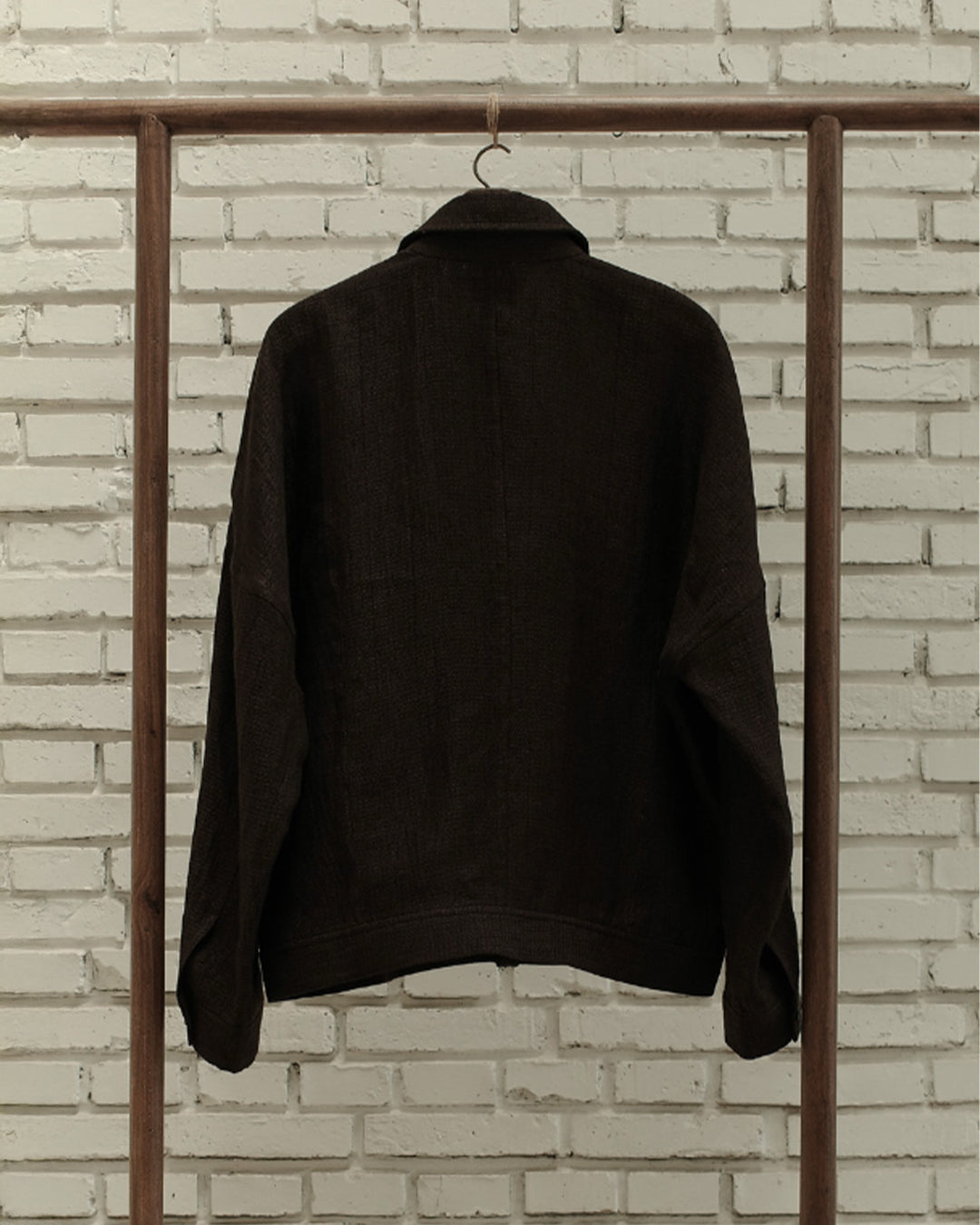 Black Mix Heavy Linen Argyle Mine Jacket