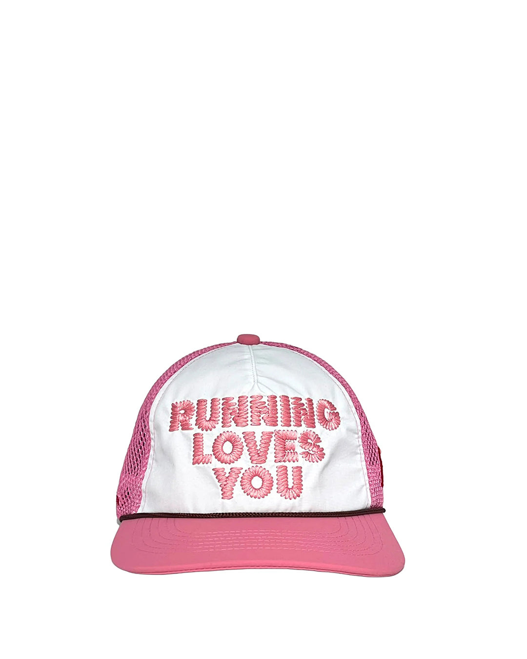 Pink "RUNNING LOVES YOU" Trucker Hat