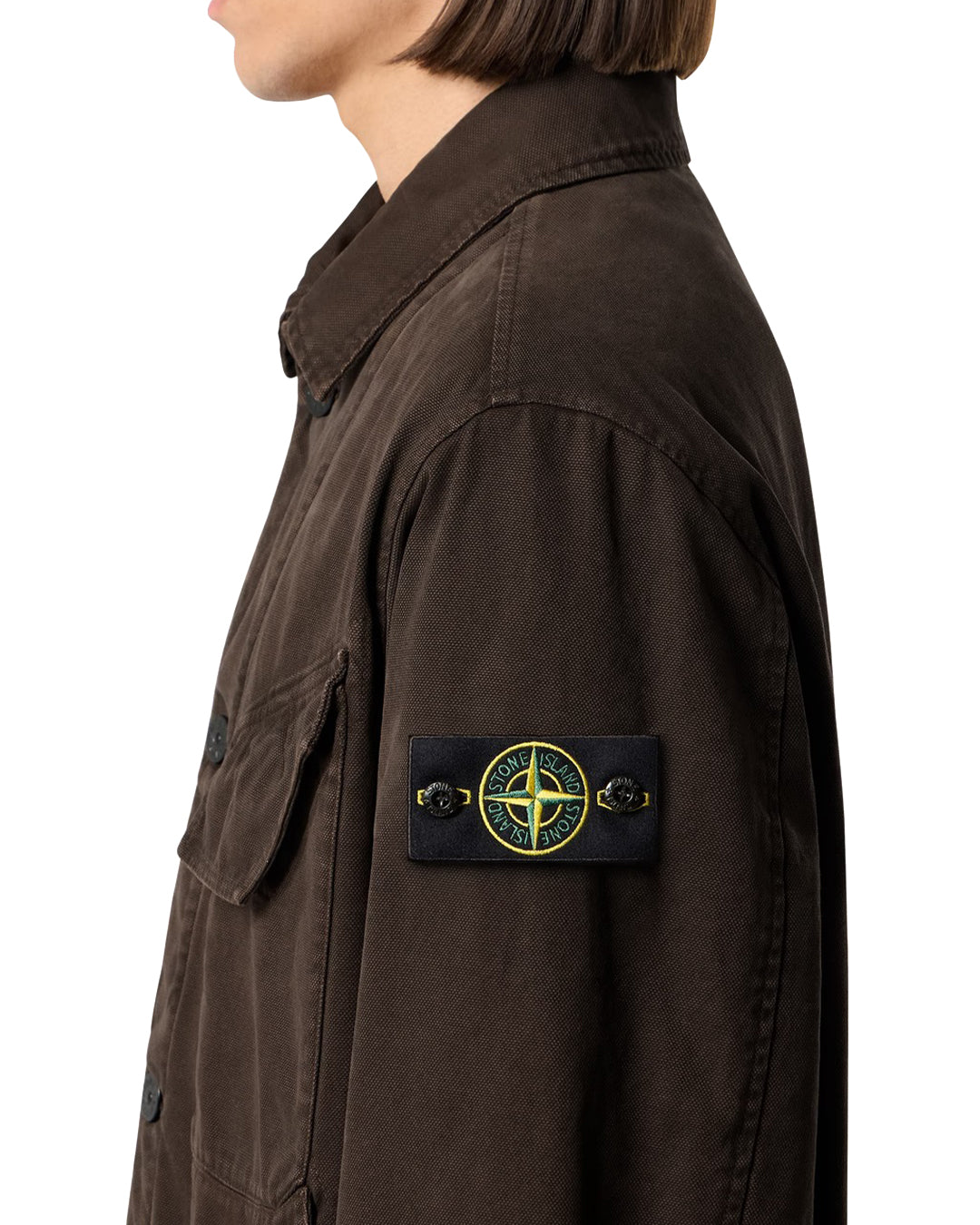 Coal Grey Panama Cotton OLD Effect Padded Coach Jacket