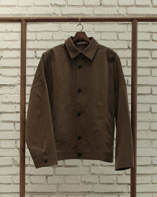 Rinsed Green Cotton Hemp Twill Mine Jacket