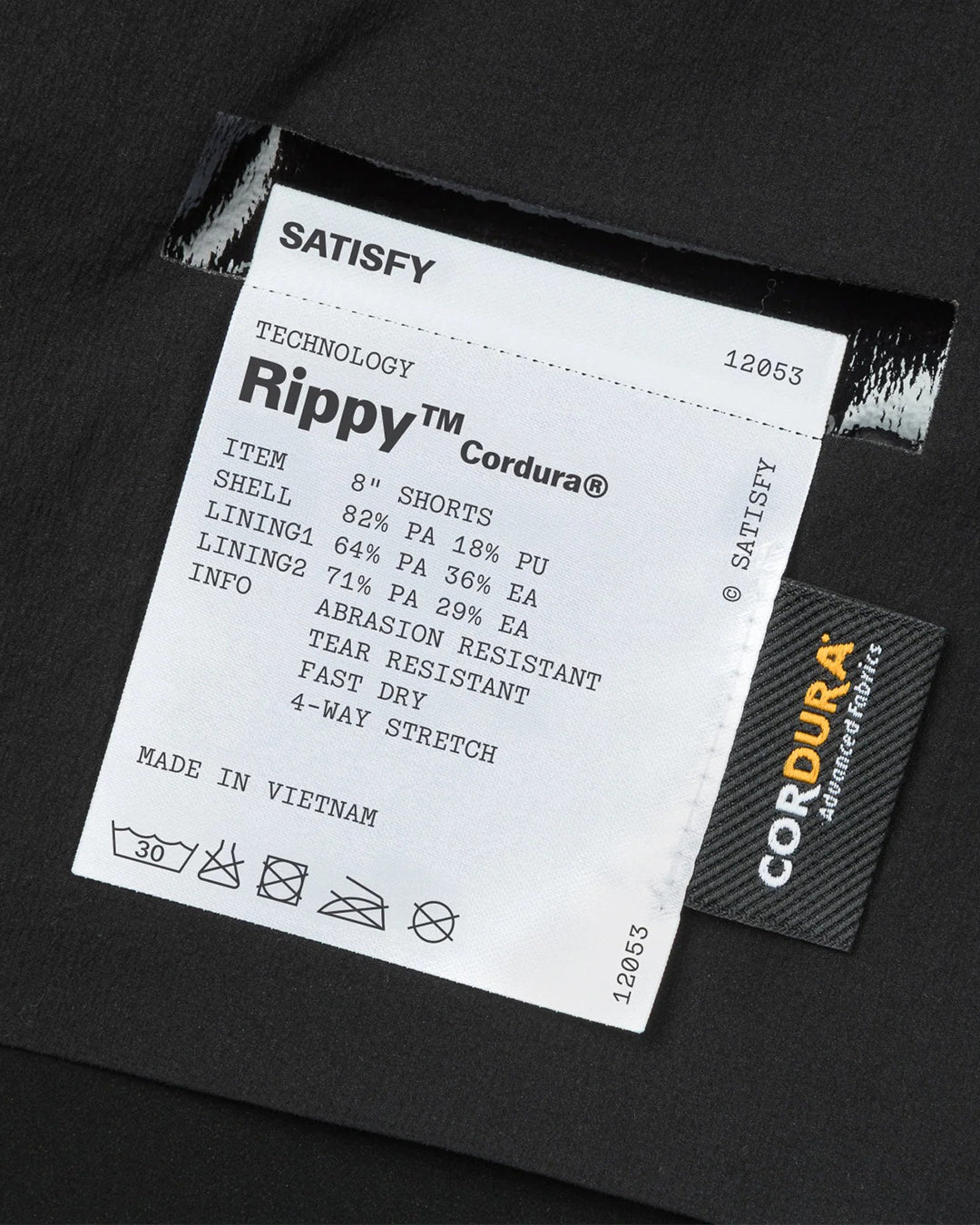 Black Rippy Cordura 8" Trail Shorts