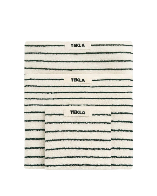 Racing Green Stripes Terry Towel